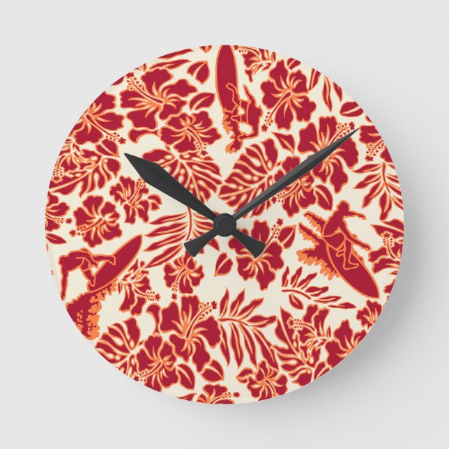 Surf Pareau Hawaiian Horloges murales (Recto)
