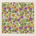 Surf Pareau Stripe Hawaiian Surfer Violet Orange Scarf<br><div class="desc">Violet,  purple,  tangerine,  lime green,  black and natural colorway.  The vintage hibiscus flowers are incorporated with illustrations of famous surf moves inspired by the surfers who helped bring the Aloha spirit to the world. This design comes in several colorways.</div>