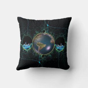 Surf Planet Mug Throw Pillow