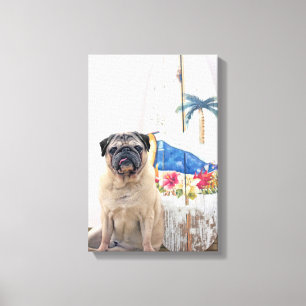 Surf Pug Canvas Print