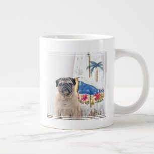 Surf Pug Large Coffee Mug