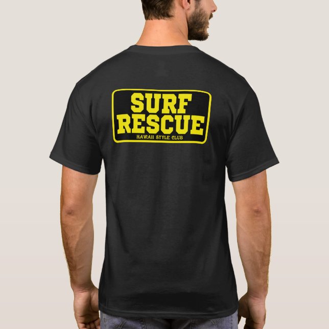 SURF RESCUE BLK back print T-Shirt (Back)