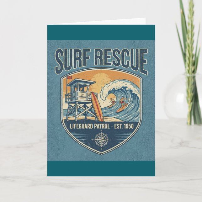 Surf Rescue Lifeguard Patrol Est 1950 Card (Front)
