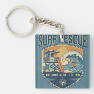 Surf Rescue Lifeguard Patrol Est 1950 Keychain