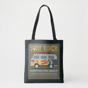 Surf Rider Huntington Beach Poster Tote Bag