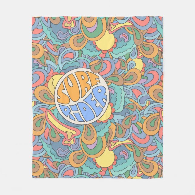 Surf Rider Pattern Fleece Blanket (Front)
