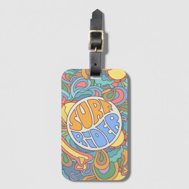 Surf Rider Pattern Luggage Tag (Front Vertical)