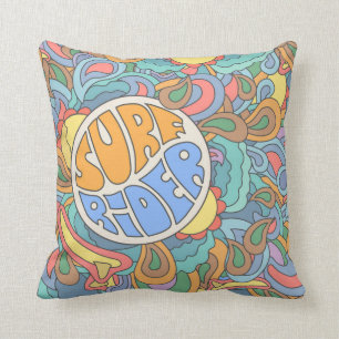 Surf Rider Pattern Throw Pillow