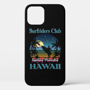 Surf riders Club, Surfing Paradise, Hawaii iPhone 12 Pro Case