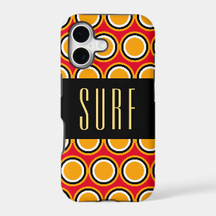 SURF Rouge clair Jaune Orange Art Noir Bande