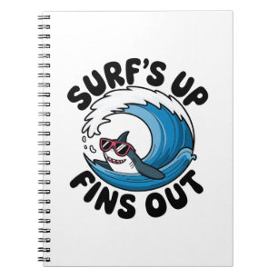 Surf’s Up, Fins Out - Cool Surfing Design Notebook