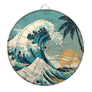 Surf’s Up Retro Wave Design Classic California  Dartboard