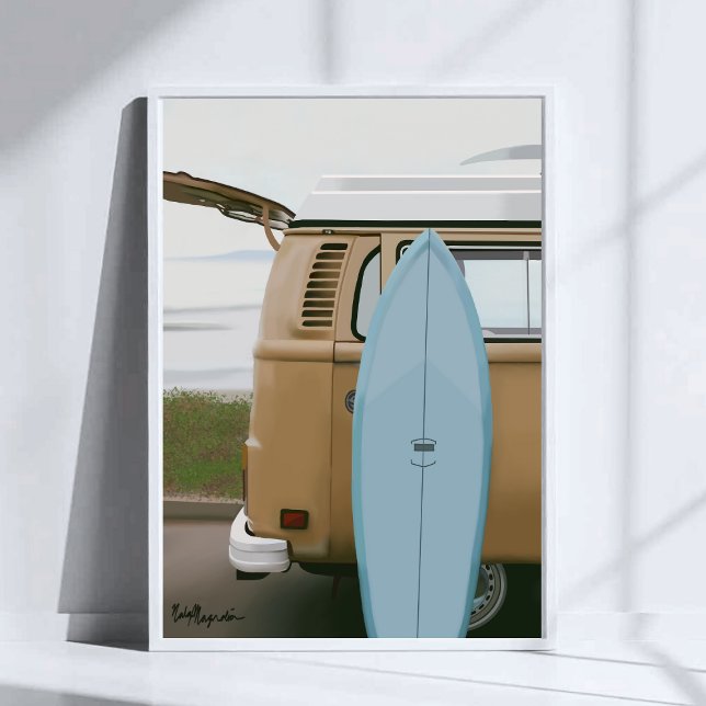 Surf’s Up | Surfboard Volkswagen Beach Painting Poster (Creator Uploaded)