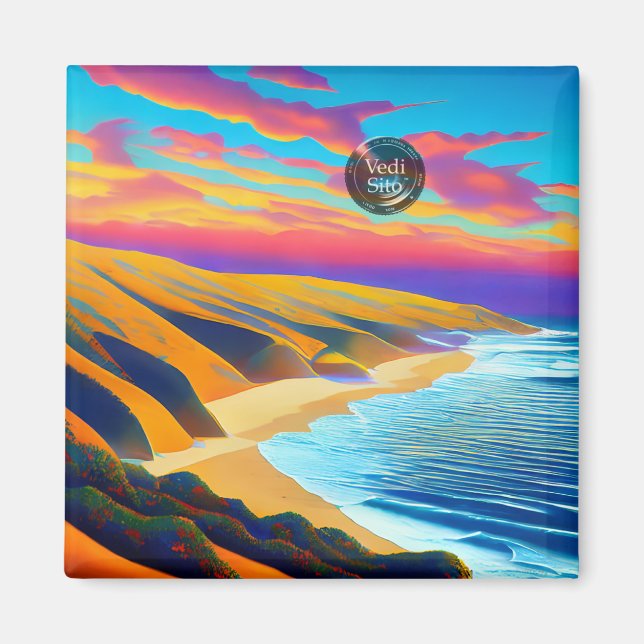 Surf, sable et soleil Zuma Beach Magnet (Devant)