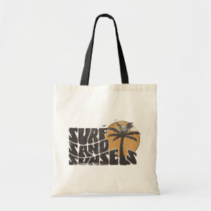 Surf Sand Sunsets Beach Life Palm Tree Tote Bag