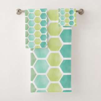 surf shack hexagons bath towel set