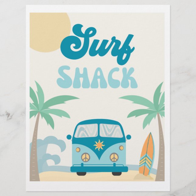 Surf Shack Sign | Surf Party Sign | Beach Party (Front)
