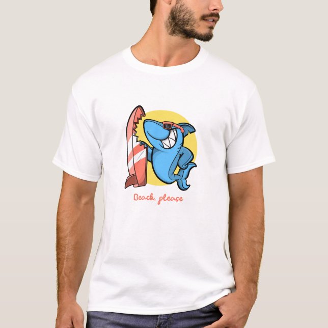 Surf Shark Beach Please T-Shirt (Front)