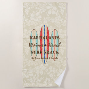Surf Sign Customize Monogram Hawaiian Surfboards Beach Towel