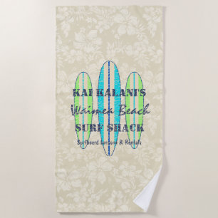 Surf Sign Customize Monogram Hawaiian Surfboards Beach Towel