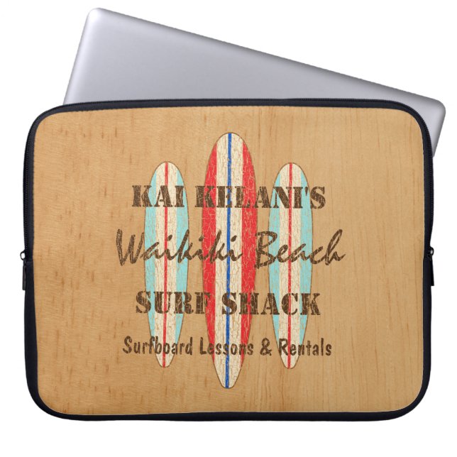 Surf Sign Customize Monogram Hawaiian Surfboards Laptop Sleeve (Front)