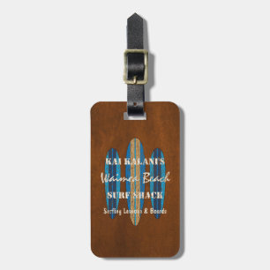 Surf Sign Customize Monogram Hawaiian Surfboards Luggage Tag