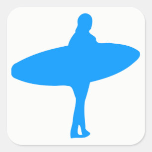 Surf Silhouette Square Sticker