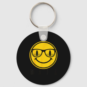 Surf smile sunglasses surfboard reflection beach keychain