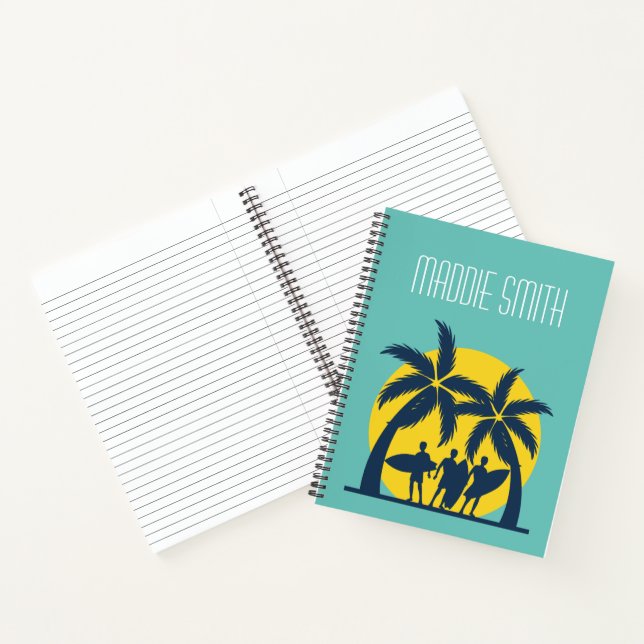 Surf sun and palm trees cool surf notebook (Inside)