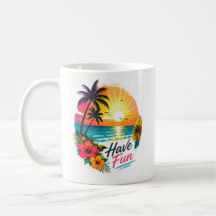 Surf, Sun & Palm Trees – Tropical Summer Vibes Coffee Mug