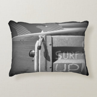 Surf surfboard surf's Up surfing black and white Decorative Pillow