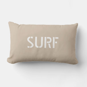 Surf Surfer Beach Life Beige Lumbar Pillow