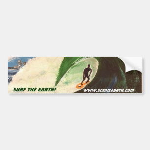 Surf Surfer Ocean Tube Ride Car Sticker Art