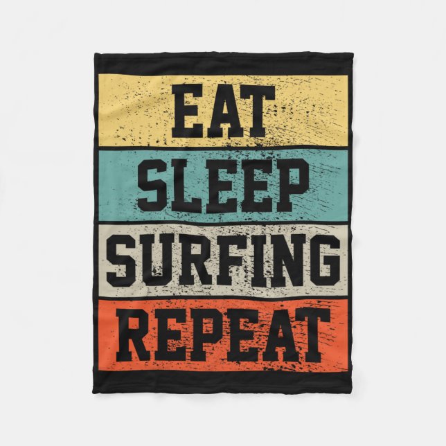 Surf Surfing Retro Vintage Gift  Fleece Blanket (Front)