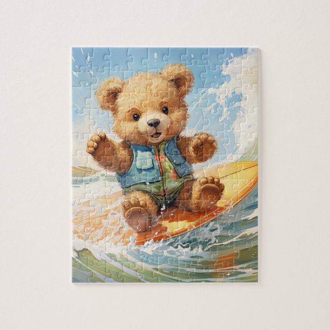 Surf Teddy Bear Puzzle : Adventure Puzzle (Vertical)