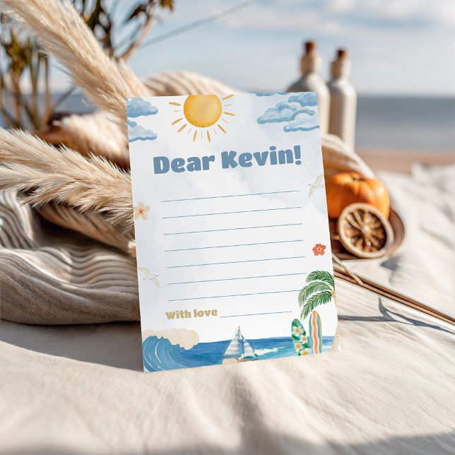 Surf The Big One Retro Birthday Time Capsule Invitation (Creator Uploaded)