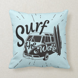 Surf The Wave Throw Pillow