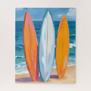 Surf the Waves   Watercolor Beach Ocean Jigsaw Puzzle