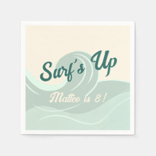 Surf Themed Kids Birthday Party Paper Napkins