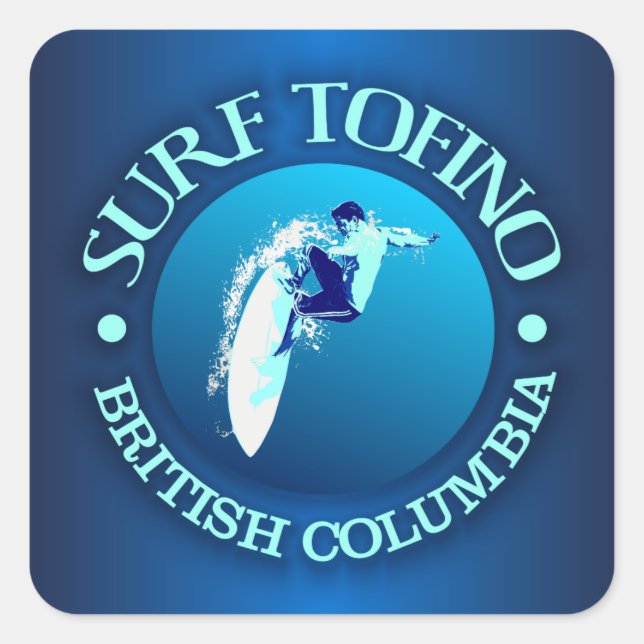 Surf Tofino Square Sticker (Front)