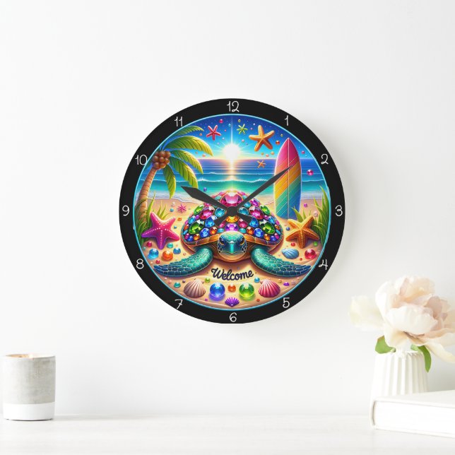 Surf Turtle Beach Welcome Horloge (Maison)