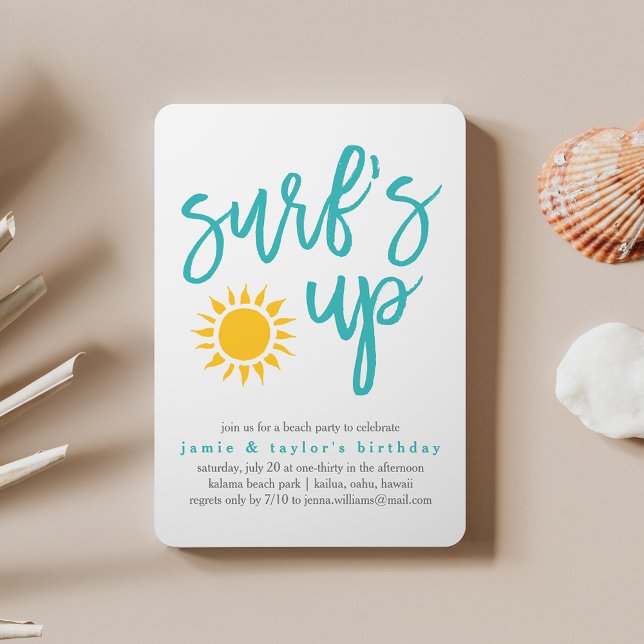 Surf Up Beach Party Invitation (Créateur téléchargé)