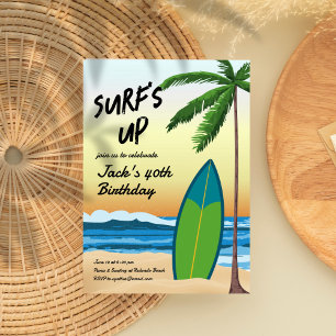 Surf Up Beach Thème Anniversaire Invitation