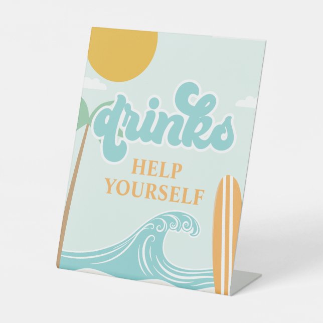 Surf Up BOISSONS panneau Plage Anniversaire Nourri (Recto)