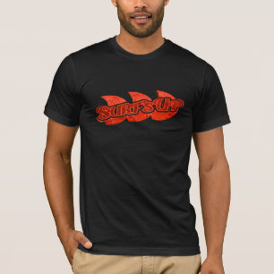 Surf Up signifie rouge logo sur t-shirt noir