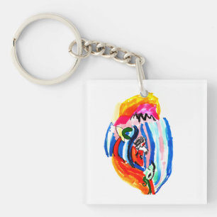 Surf up summer keychain