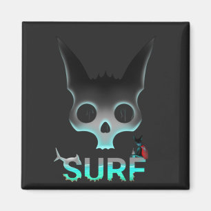 Surf Urban Graffiti Cool Cat Magnet