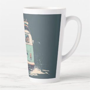 Surf Van Splash – Retro Beach Camper Latte Mug