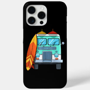 Surf Van Surfboard Palm Trees Surfing Surfer Waves iPhone 15 Pro Max Case
