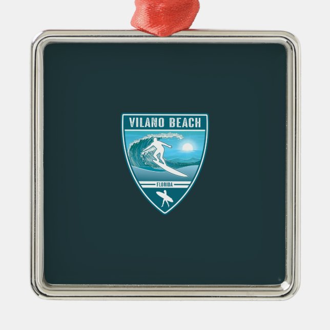 Surf Vilano Beach Florida Metal Ornament (Front)